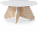 Butterfly Natural Cane And Oak Veneer Coffee Table - White