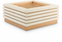 Rory Vegan Leather And Oak Veneer Coffee Table - Cream