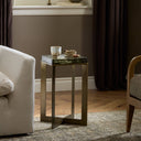 LENNIE CAST GLASS END TABLE