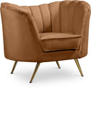 Margo Velvet Upholstered Chair - Saddle