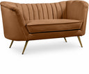 Margo 65" Velvet Upholstered Loveseat - Saddle
