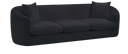 Penelope 92.5" Chenille Fabric Upholstered Sofa - Black