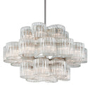 Warm Silver Leaf Circo Chandelier 45.5" x 12.25" by Corbett Lighting, view 2