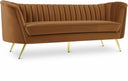 Margo 88" Velvet Upholstered Sofa - Saddle