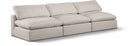 Comfy 117" Linen Textured Fabric Upholstered 3pc. Armless Modular Sofa - Beige