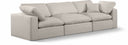 Comfy 119" Linen Textured Fabric Upholstered 3pc. Modular Sofa - Beige