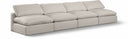 Comfy 156" Linen Textured Fabric Upholstered 4pc. Armless Modular Sofa - Beige