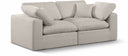 Comfy 80" Linen Textured Fabric Upholstered 2pc. Modular Loveseat - Beige