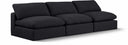 Comfy 117" Linen Textured Fabric Upholstered 3pc. Armless Modular Sofa - Black