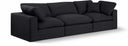 Comfy 119" Linen Textured Fabric Upholstered 3pc. Modular Sofa - Black