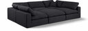 Comfy 119" Linen Textured Fabric Upholstered 6pc. Modular Sectional - Black
