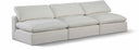Comfy 117" Linen Textured Fabric Upholstered 3pc. Armless Modular Sofa - Cream