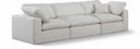 Comfy 119" Linen Textured Fabric Upholstered 3pc. Modular Sofa - Cream