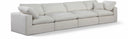 Comfy 158" Linen Textured Fabric Upholstered 4pc. Modular Sofa - Cream