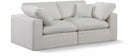 Comfy 80" Linen Textured Fabric Upholstered 2pc. Modular Loveseat - Cream