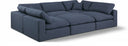 Comfy 119" Linen Textured Fabric Upholstered 6pc. Modular Sectional - Blue