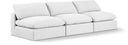 Comfy 117" Linen Textured Fabric Upholstered 3pc. Armless Modular Sofa - White