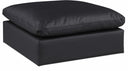 Comfy Vegan Leather Upholstered Modular Ottoman - Black