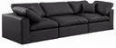 Comfy 119" Vegan Leather Upholstered 3pc. Modular Sofa - Black
