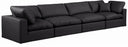 Comfy 158" Vegan Leather Upholstered 4pc. Modular Sofa - Black