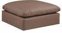 Comfy Vegan Leather Upholstered Modular Ottoman - Brown