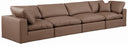 Comfy 158" Vegan Leather Upholstered 4pc. Modular Sofa - Brown