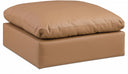 Comfy Vegan Leather Upholstered Modular Ottoman - Cognac