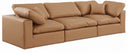 Comfy 119" Vegan Leather Upholstered 3pc. Modular Sofa - Cognac