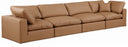 Comfy 158" Vegan Leather Upholstered 4pc. Modular Sofa - Cognac