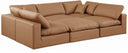 Comfy 119" Vegan Leather Upholstered 6pc. Modular Sectional - Cognac