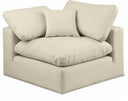 Comfy Vegan Leather Upholstered Corner Modular Chair - Cream