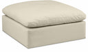 Comfy Vegan Leather Upholstered Modular Ottoman - Cream