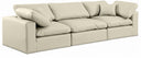 Comfy 119" Vegan Leather Upholstered 3pc. Modular Sofa - Cream