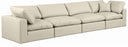 Comfy 158" Vegan Leather Upholstered 4pc. Modular Sofa - Cream