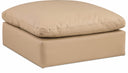 Comfy Vegan Leather Upholstered Modular Ottoman - Tan