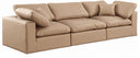 Comfy 119" Vegan Leather Upholstered 3pc. Modular Sofa - Tan