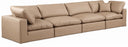 Comfy 158" Vegan Leather Upholstered 4pc. Modular Sofa - Tan