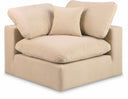 Comfy Velvet Upholstered Corner Modular Chair - Beige