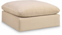 Comfy Velvet Upholstered Modular Ottoman - Beige