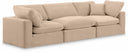 Comfy 119" Velvet Upholstered 3pc. Modular Sofa - Beige