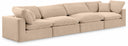 Comfy 158" Velvet Upholstered 4pc. Modular Sofa - Beige