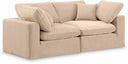 Comfy 80" Velvet Upholstered 2pc. Modular Loveseat - Beige