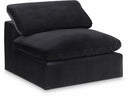 Comfy Velvet Upholstered Armless Modular Chair - Black
