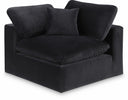 Comfy Velvet Upholstered Corner Modular Chair - Black