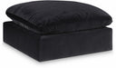 Comfy Velvet Upholstered Modular Ottoman - Black