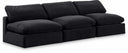 Comfy 117" Velvet Upholstered 3pc. Armless Modular Sofa - Black