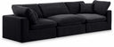 Comfy 119" Velvet Upholstered 3pc. Modular Sofa - Black