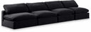 Comfy 156" Velvet Upholstered 4pc. Armless Modular Sofa - Black