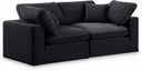 Comfy 80" Velvet Upholstered 2pc. Modular Loveseat - Black