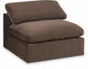 Comfy Velvet Upholstered Armless Modular Chair - Brown
